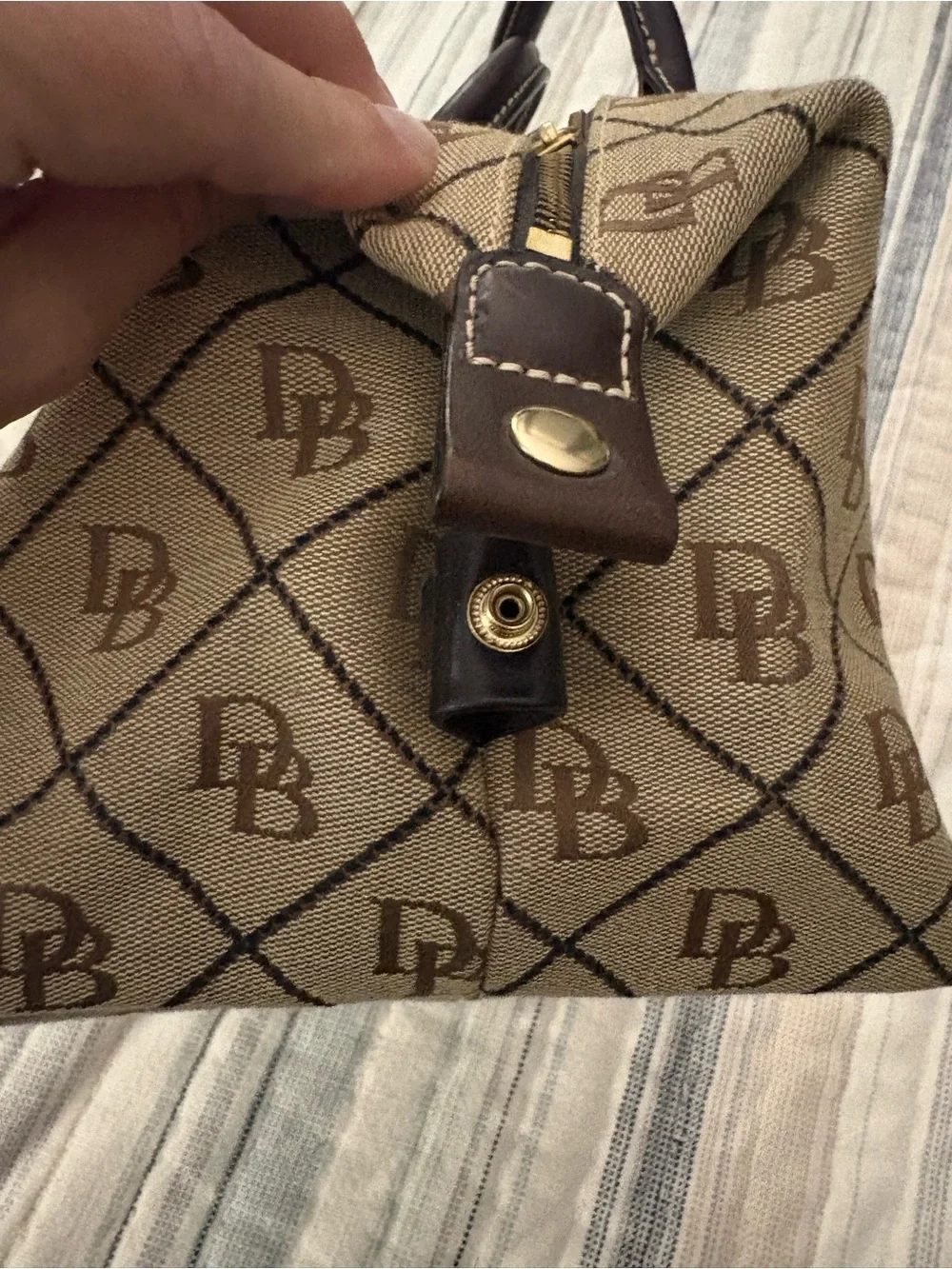 Dooney & Bourke DB Signature Monogram Barrel Satchel Bag- never used